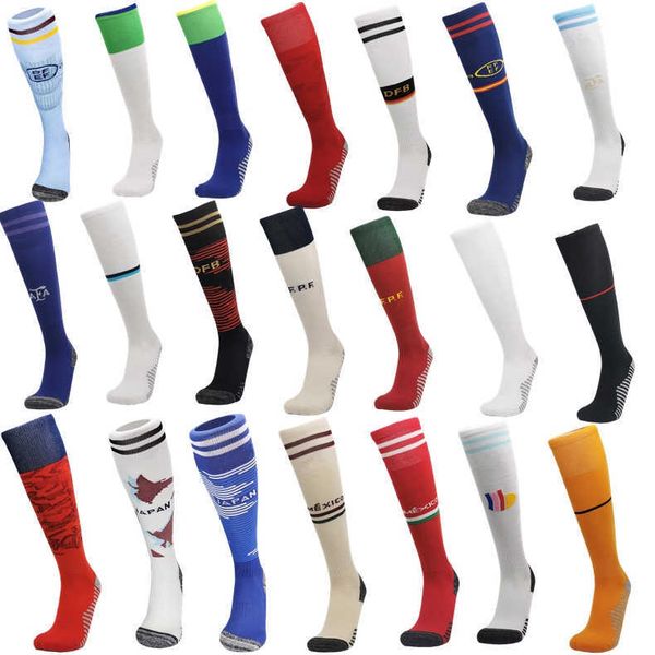 2022 argentina soccer socks kids real madrids japan englands hollands brasils mexico portuguesa home away high thick germanies world cup, Black